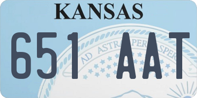 KS license plate 651AAT