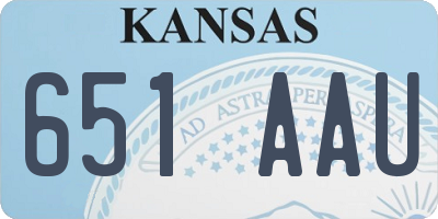 KS license plate 651AAU