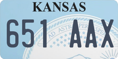 KS license plate 651AAX