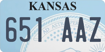 KS license plate 651AAZ