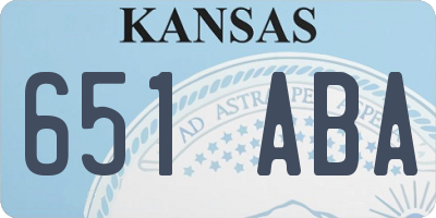 KS license plate 651ABA