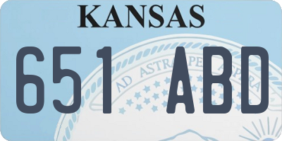KS license plate 651ABD