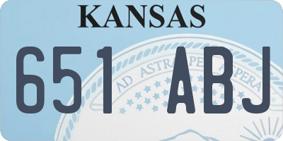 KS license plate 651ABJ