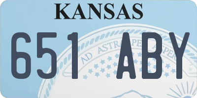 KS license plate 651ABY