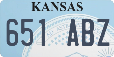 KS license plate 651ABZ