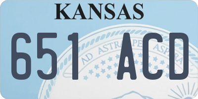 KS license plate 651ACD