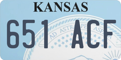 KS license plate 651ACF