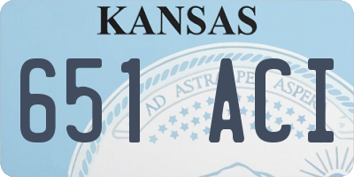 KS license plate 651ACI
