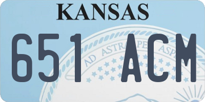 KS license plate 651ACM