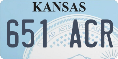 KS license plate 651ACR
