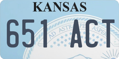 KS license plate 651ACT