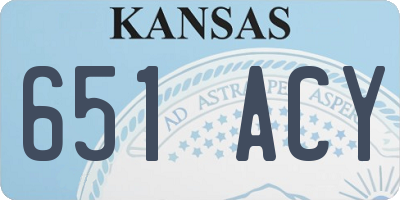 KS license plate 651ACY
