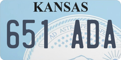 KS license plate 651ADA
