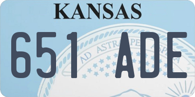 KS license plate 651ADE
