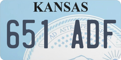 KS license plate 651ADF