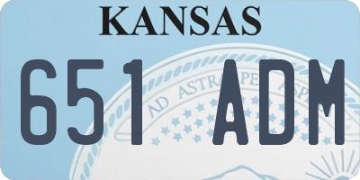 KS license plate 651ADM