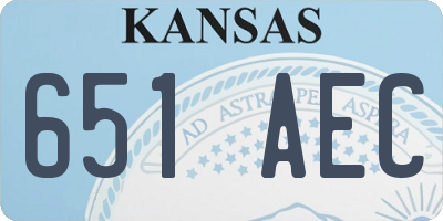 KS license plate 651AEC