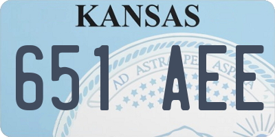 KS license plate 651AEE