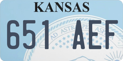 KS license plate 651AEF