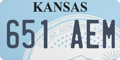 KS license plate 651AEM