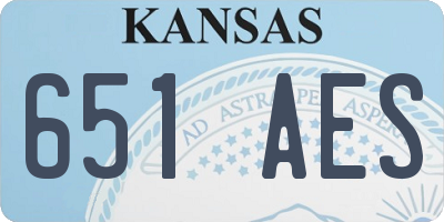 KS license plate 651AES