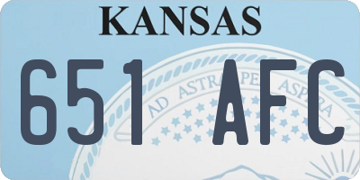KS license plate 651AFC