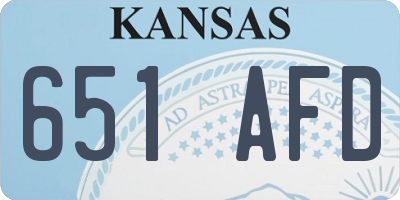 KS license plate 651AFD