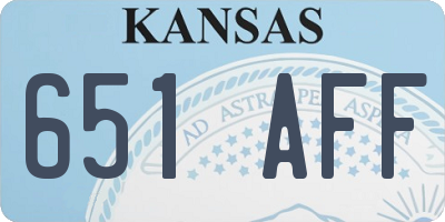 KS license plate 651AFF