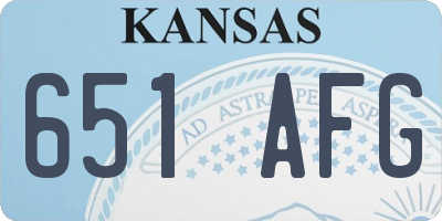KS license plate 651AFG