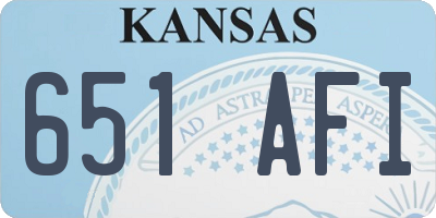 KS license plate 651AFI