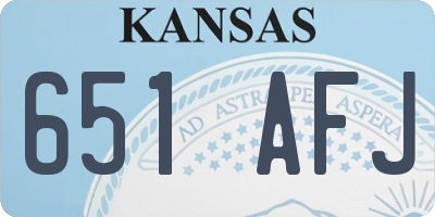 KS license plate 651AFJ