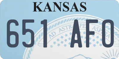 KS license plate 651AFO