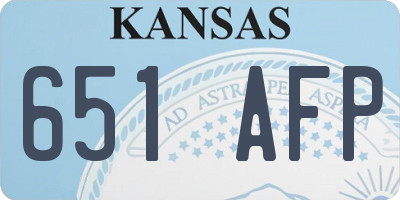 KS license plate 651AFP