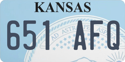 KS license plate 651AFQ