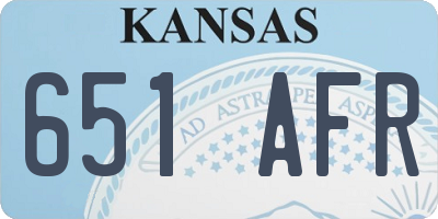 KS license plate 651AFR