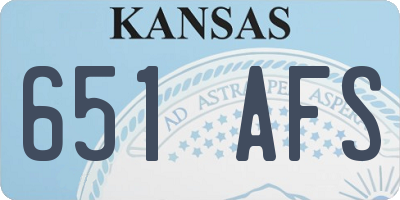 KS license plate 651AFS