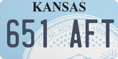 KS license plate 651AFT