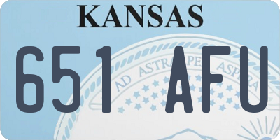 KS license plate 651AFU
