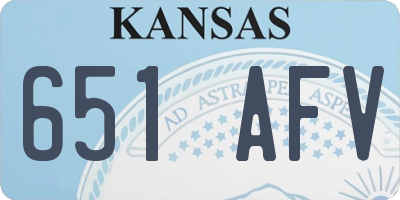 KS license plate 651AFV