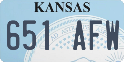 KS license plate 651AFW