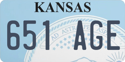 KS license plate 651AGE