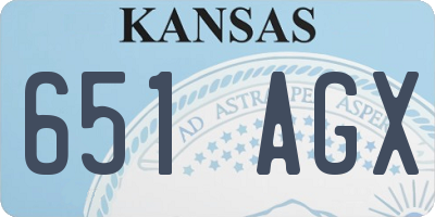 KS license plate 651AGX