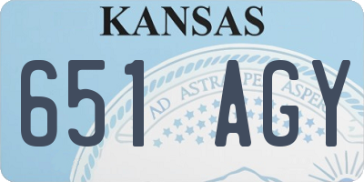 KS license plate 651AGY