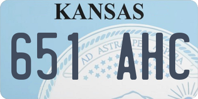 KS license plate 651AHC