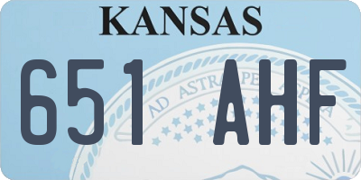 KS license plate 651AHF