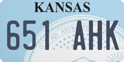 KS license plate 651AHK