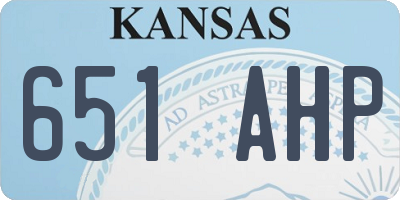 KS license plate 651AHP