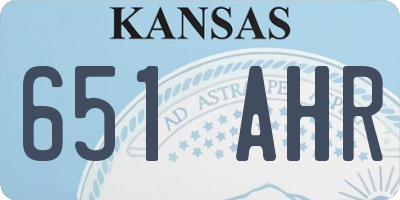 KS license plate 651AHR