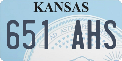 KS license plate 651AHS
