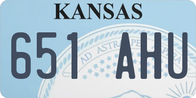 KS license plate 651AHU
